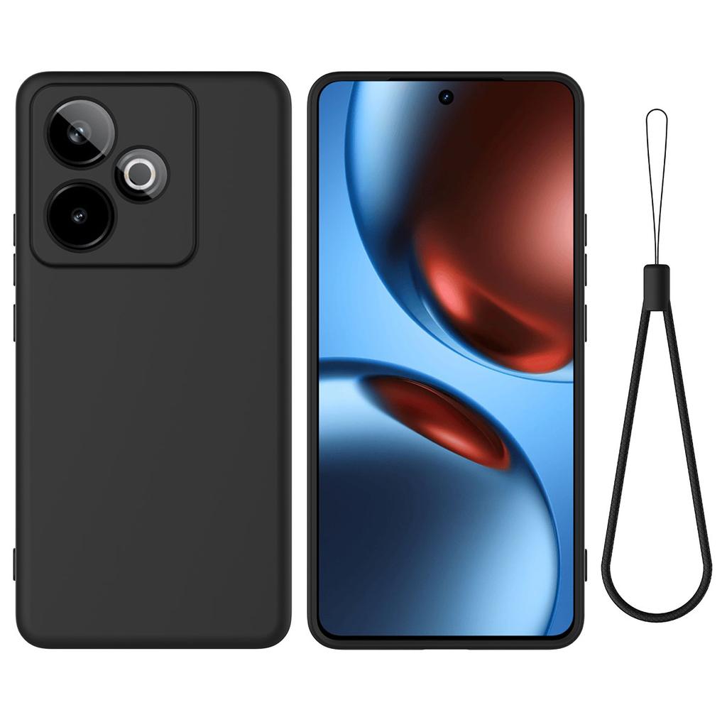 Для Realme GT 7T 5G/Realme GT 7 5G Чехол из жидкого силикона Задняя крышка телефона с ремешком для руки