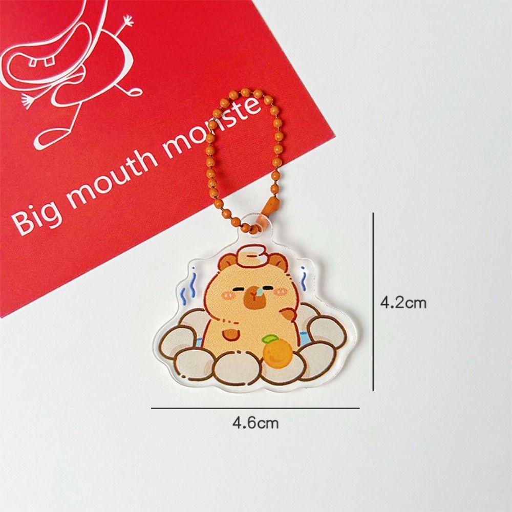 Acrylic Kapibara Bag Hanging Funny Capibara Pendant Kawaii Capybara Acrylic Keychain  Birthday Gift