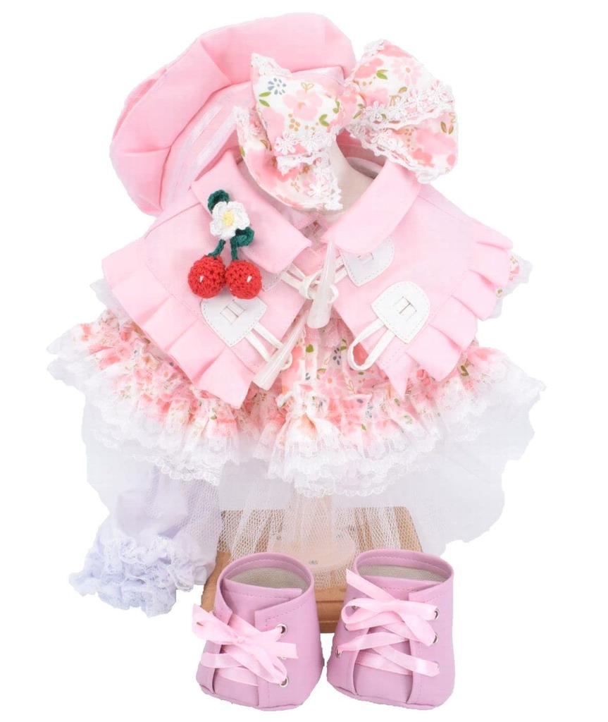 Костюм для переодевания «Плюшевый мишка по почте Алиса Линабель» с плащом-дафлкотом и платьем с цветочным принтом (розовый) (Маленький размер)