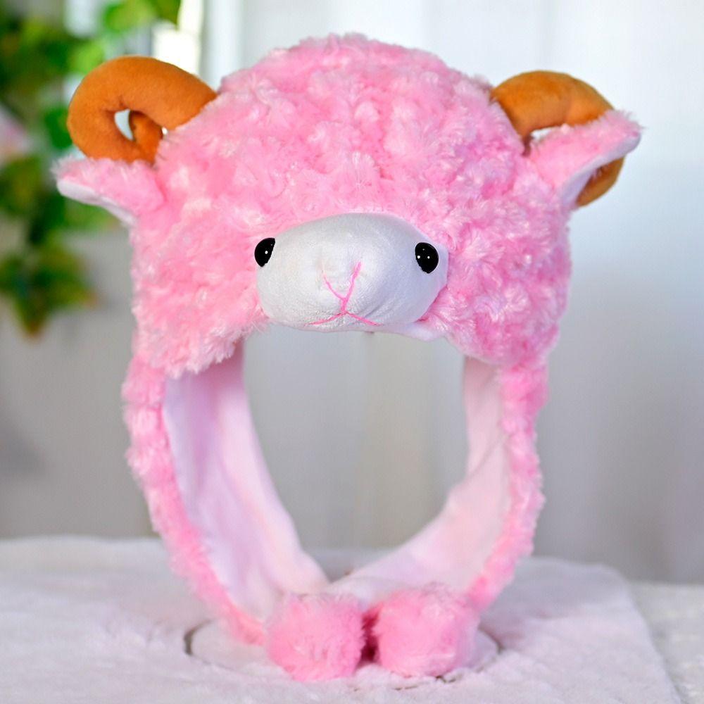 Cartoon Plush Moving Hat Animal Movable Ears Airbag Cap Funny Toys Animal Hat Headgear Winter