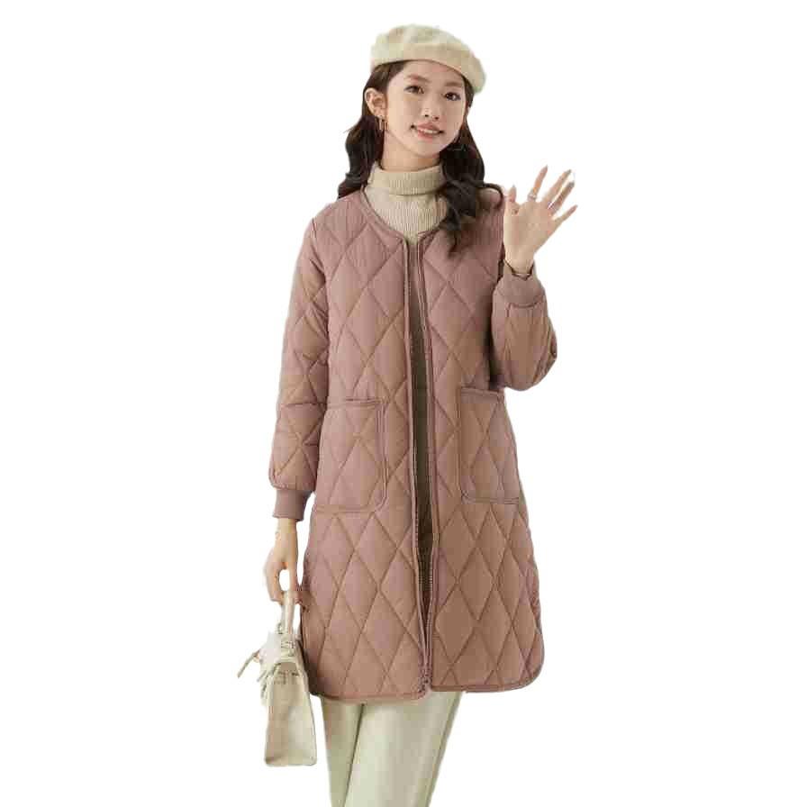 Женская теплая куртка из плотного бархата с длинными рукавами и хлопковой застежкой для домашнего использования, длинная хлопковая куртка