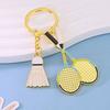 Keychain Pendant Lightweight Metal Sports Keychain Badminton Table Tennis Squash Racket Charm Key Holder