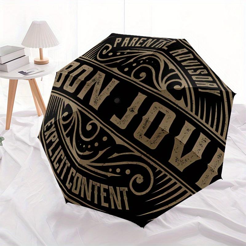 1pc Bon Jovi Auto Cute Umbrella Durable Iron Frame & Plastic Handle, Gift for Men & Women, Sturdy Construction,Playful Design y250826158