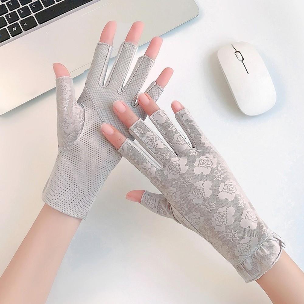 Thin Exposed Finger Gloves Non-slip Half-finger Gloves New Sun Protection Gloves Summer