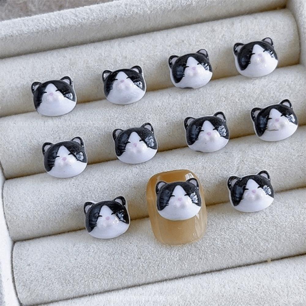 Cartoon Mini Cat Nail Art Charms Little Fish Series 3D Decorations Nail Decorations for Nail Art