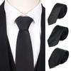 Black Neck Ties For Men Women Casual Suits Solid Tie Gravatas Skinny Mens Neckties Slim Men Ties