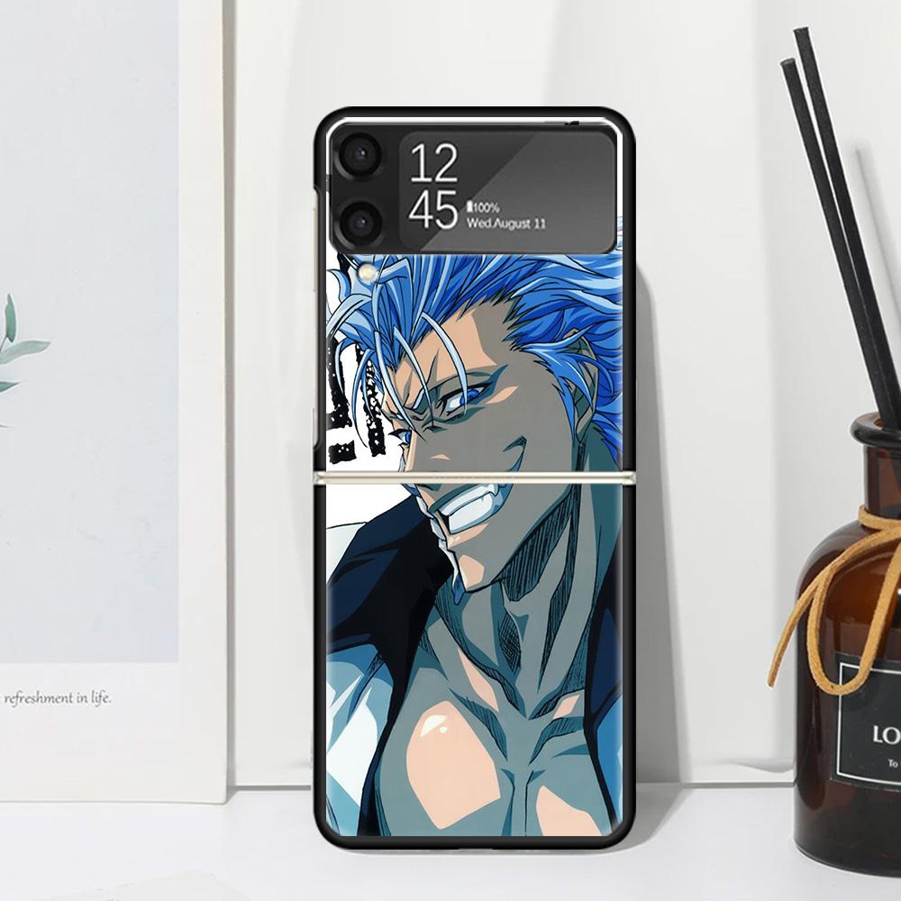 Чехол Grimmjow 6 Bleach для Samsung Galaxy Z Flip 7 6 5 4 3 5G Flip3 Flip4 Flip5 ZFlip6 ZFlip7 Черный Fundas Galaxy Z