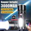 Most Powerful LED Flashlight 3000mah High Power Rechargeable Torch Tactical Lantern Ultra Powerful COB Flashlight With Type-C Charge