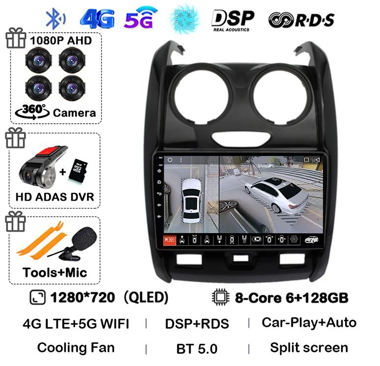 Android 14 Carplay Auto WIFI+4G для Renault Duster 2015 2016 2017 2018 2019 2020 Автомобильный радиоприемник GPS стерео мультимедийный плеер 2din DSP