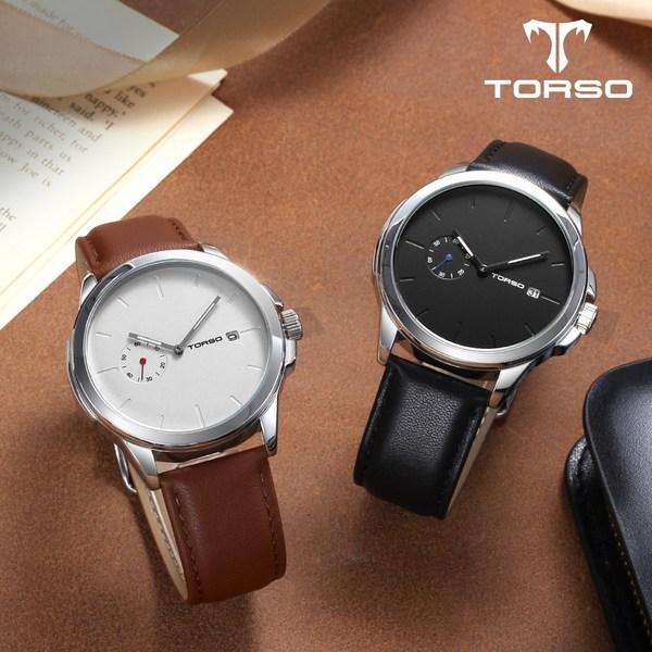 TORSO Кожаные мужские часы Torso T106L Combe с гравировкой, популярные корейские часы