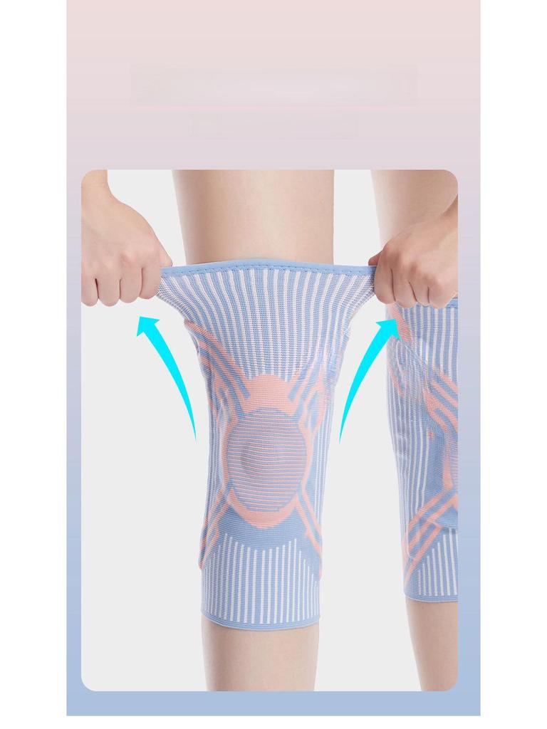 Мужские силиконовые наколенники - спортивная защита для бега, фитнеса, баскетбола, прыжков; Теплая компрессия с поддержкой надколенника.