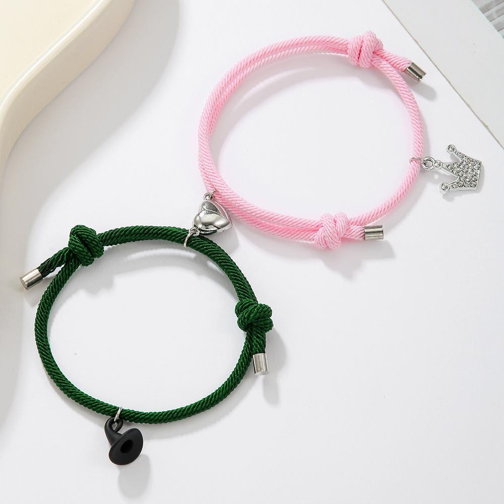 Elphaba Glinda Friendship Matching Bracelet Witch Rhinestone Crown Bestfriend Couples Fans Party Dress Accessories
