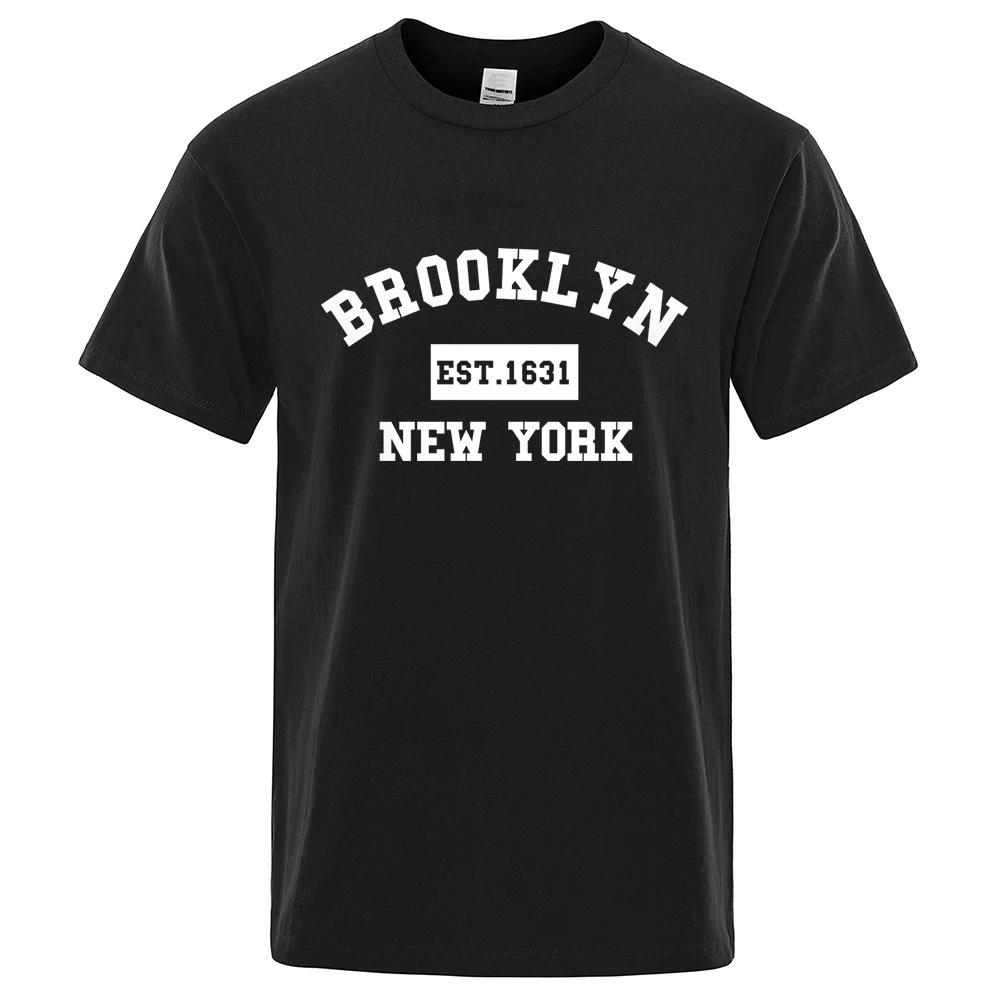 Мужская летняя повседневная хлопковая футболка Brooklyn East 1631 Нью-Йорк