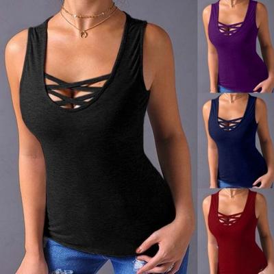 Модные женские свободные топы без рукавов без рукавов Solid Tank Top
