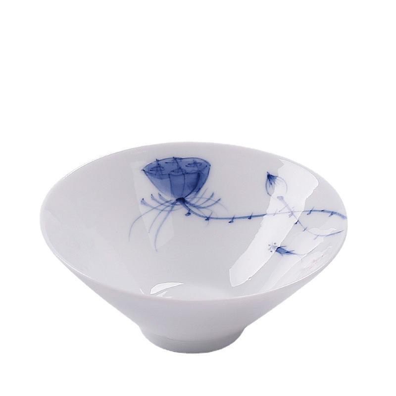 Сине-белый расписанный вручную тонкий шинный стакан для шляпы керамический чайный сервиз Кунг-фу маленькая чайная чашка одинарная чайная чашка чайная чашка большая мастер-чашка