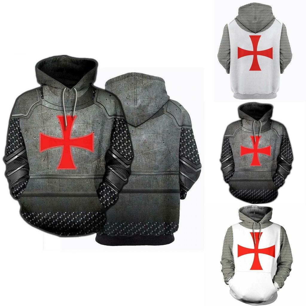 Vibrantly Designed Unisex Knights Templar Cosplay 3d Print Pullover Casual Sweater