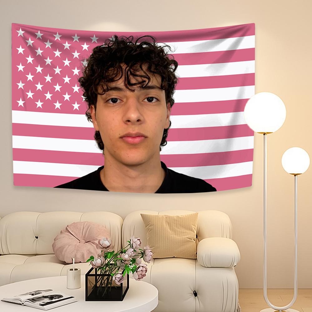 Hamzah And Martin Pink Tapestry Proud Slushy Noobz Tapestry Wall Hanging Aesthetic Home And Garden Flags Decor Background Cloths