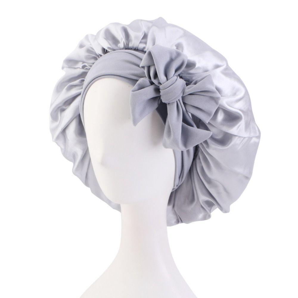 Turban Bonnet Silk Nightcap Hair Care Sleep Hat Headwear Sleeping Cap  Women Children