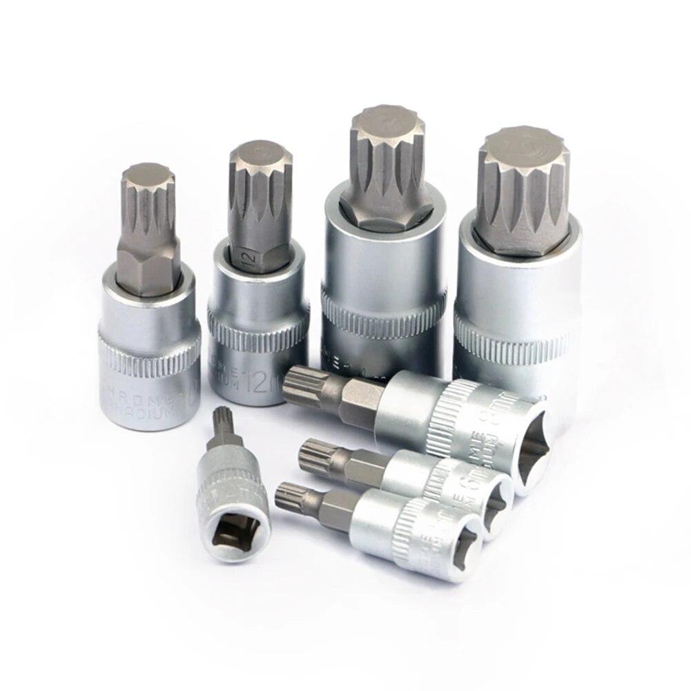 8 шт. 1/4 "3/8" 1/2 "Torx Bit Socekt набор адаптеров шестигранные ключи шлицевые биты универсальная головка для динамометрического ключа трещотка торцевой ключ