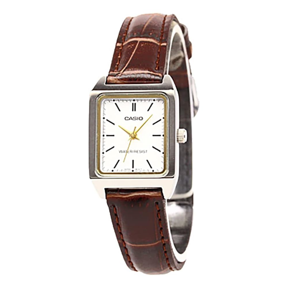 Casio Standard LTP-V007L-7E2 Women's Simple Square Leather Watch Brown Business Casual