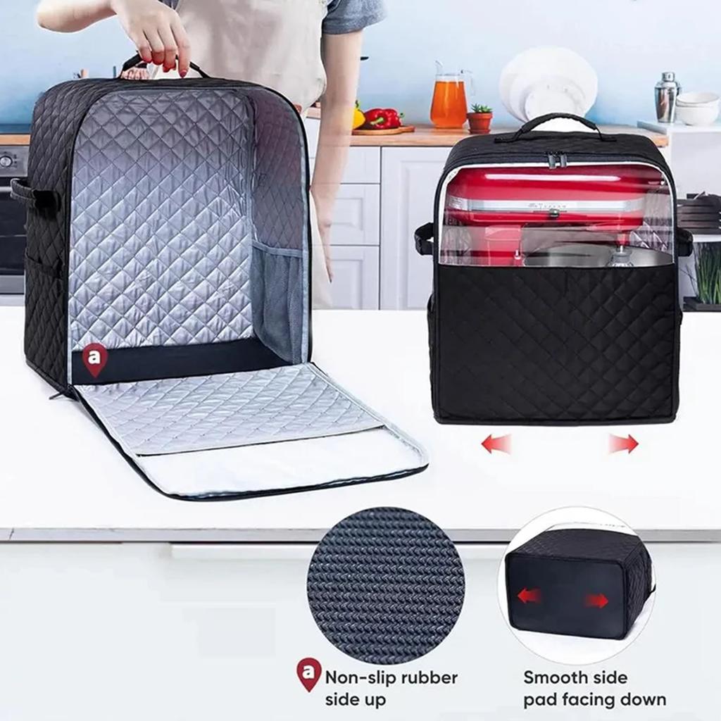 Stand Mixer Dust Cover Featuring Slider Mat And Organizer Pockets Suitable for 4.5QT/5QT/6QT/7QT/8QT Various Models