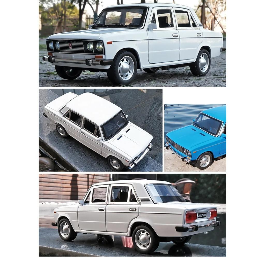 1/24 Российская LADA 2106 Металлическая модель автомобиля Игрушка Литье под давлением Металл Инерционный Музыка Свет Автомобильные игрушки для детей Транспортное средство