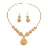 Gifts Dubai Jewelry Sets Plated African Bridal Jewelry Sets Gold Color Necklace Earring Set  Bride