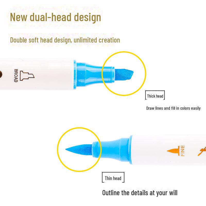 Двусторонний акриловый маркер с мягким наконечником для самостоятельного творчества и граффити на дереве, камне и обуви