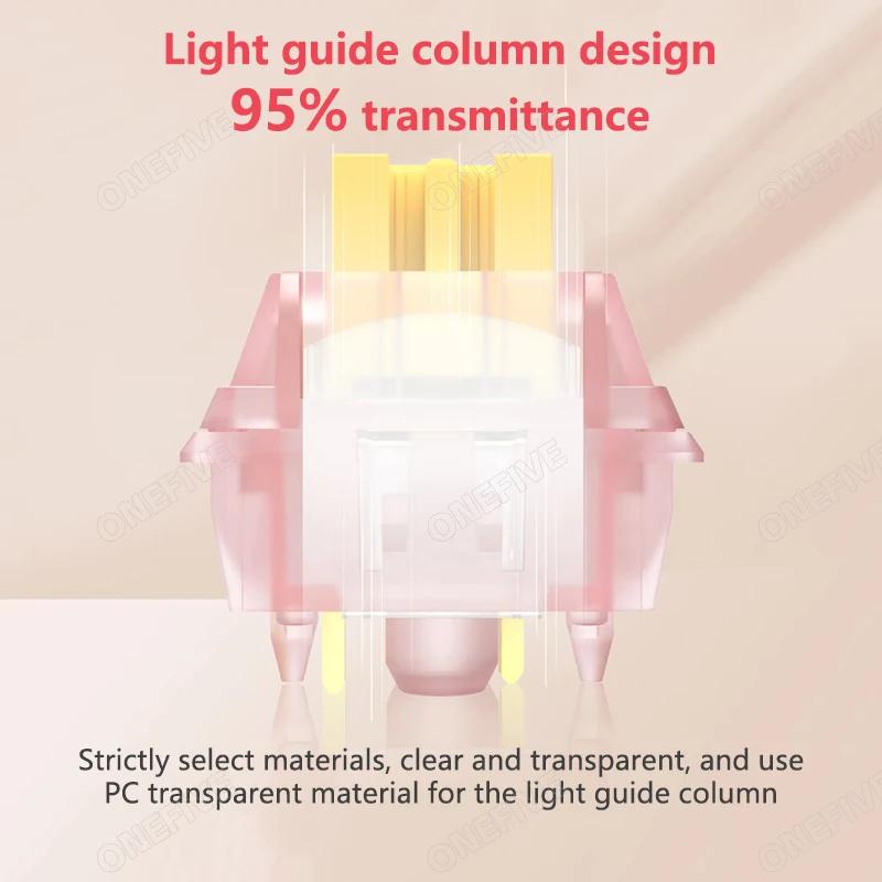 Переключатель Outemu Silent Peach V3, смазанный переключатель Silent Lemon V3, механическая клавиатура, линейная тактильная, 5-контактная, с возможностью горячей замены, предварительно смазанный, из полиоксиметилена (POM)