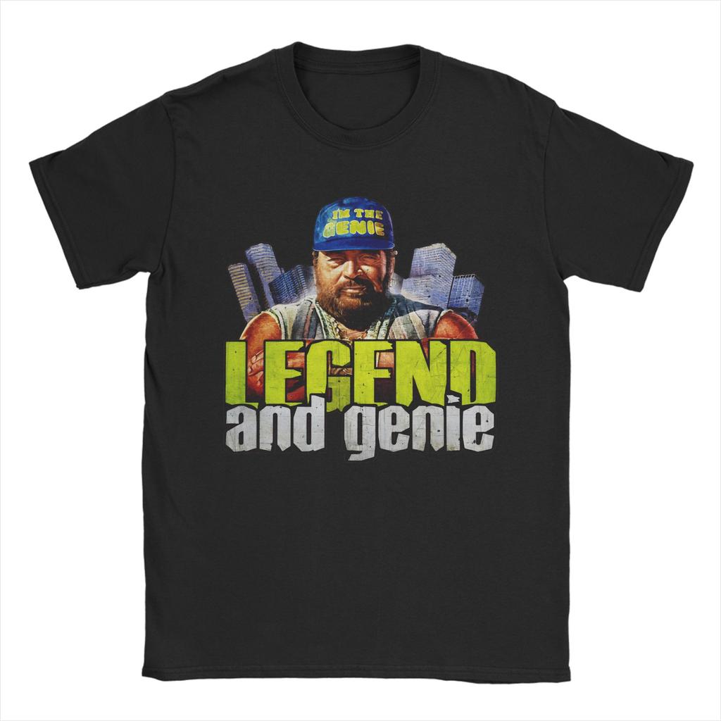 Spencer Bud film movie legend Pure Cotton T Shirt For Unisex Beach  Streetwear T Shirts Round Neck Harajuku Tee Shirt Clothing