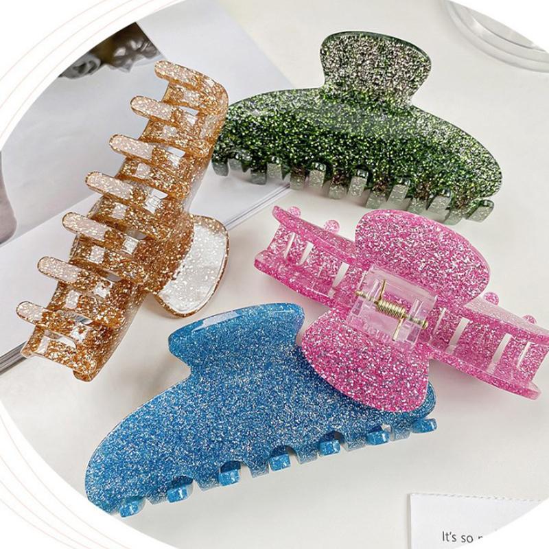 Винтажные блестящие заколки для волос, акриловые заколки-когти, летние заколки в форме акулы, модные заколки для волос для женщин, аксессуары для волос