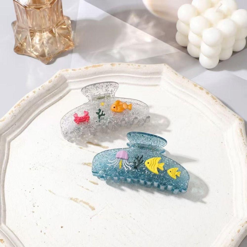 Starfish Ocean Style Fish Hair Claw Hairpin Fish Shape Grab Clip Sweet Shell Grasp Travel