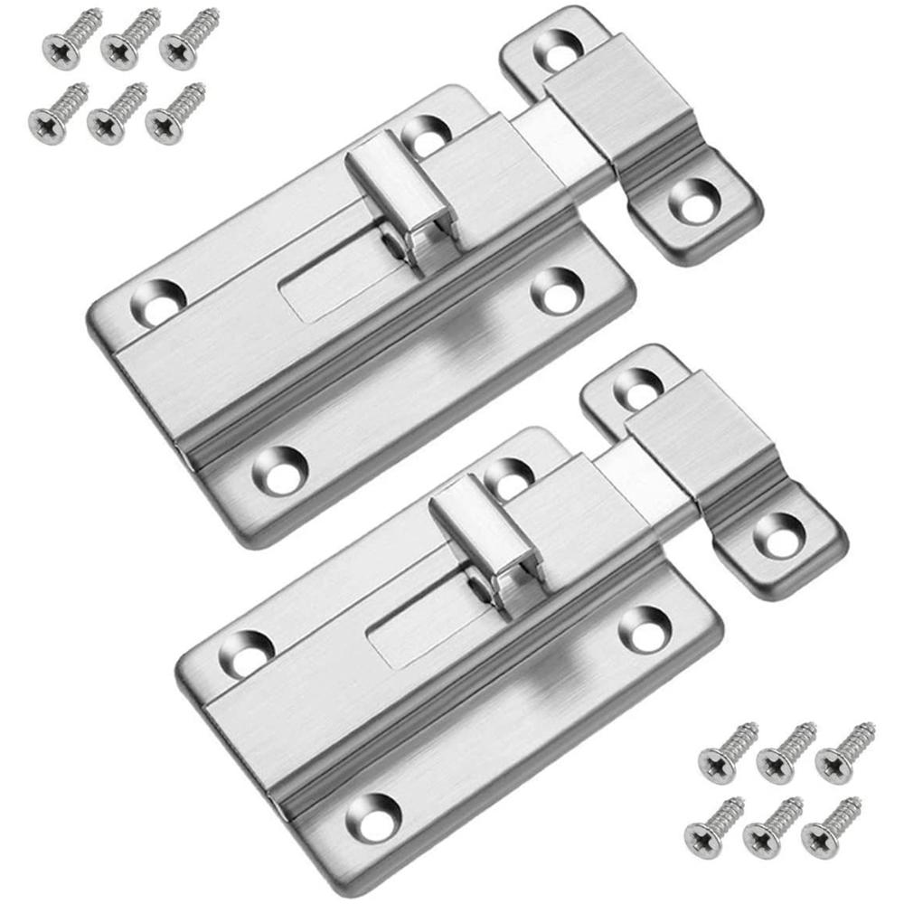 Bedroom Bathroom Stainless Steel Shed Lock Door Bolt Padlock Clasp Set Cabinet Catches