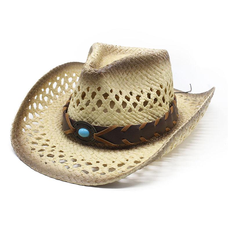 Ретро Удобная Дышащая Повседневная Универсальная Уличная Солнцезащитная Козырек Ковбойская Соломенная Шляпа