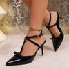 Босоножки на высоком каблуке с острым носком Женские 2025 Лето Новые Туфли-стилеты на высоком каблуке Сексуальные с закрытым носком и открытой пяткой Одинарные туфли