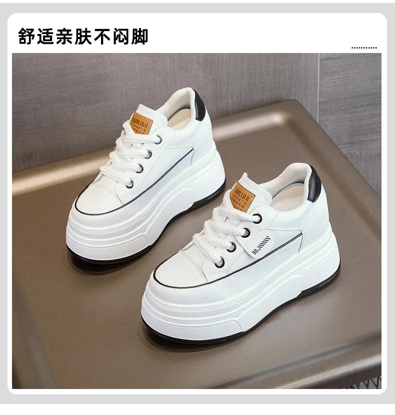 9 см натуральная кожа платформа кроссовки танкетка обувь для женщин дышащие кроссовки осенняя повседневная обувь скрытый каблук zapatillas mujer