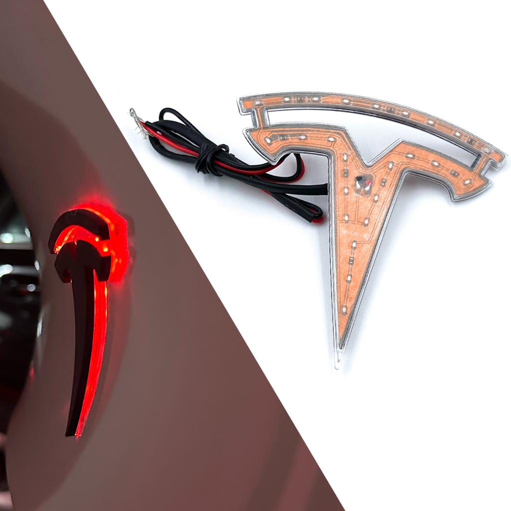 Светодиодный значок багажника AMH1 с подсветкой для Tesla Model 3/Y/X/S, Два режима: подсветка салона или стоп-сигнал
