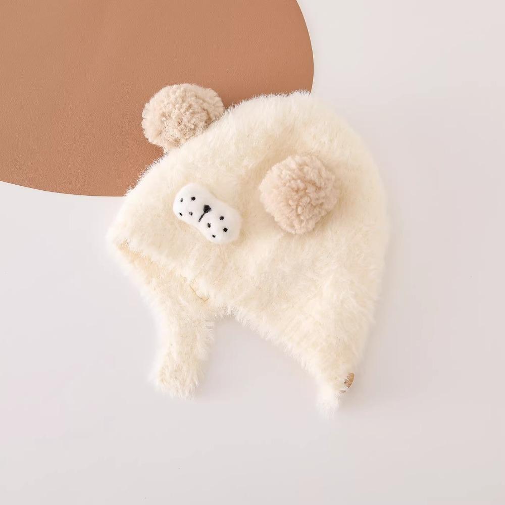 Ear Protection Baby Winter Hat Warm Baby Bonnet Cartoon Pom Pom Hat for Babies