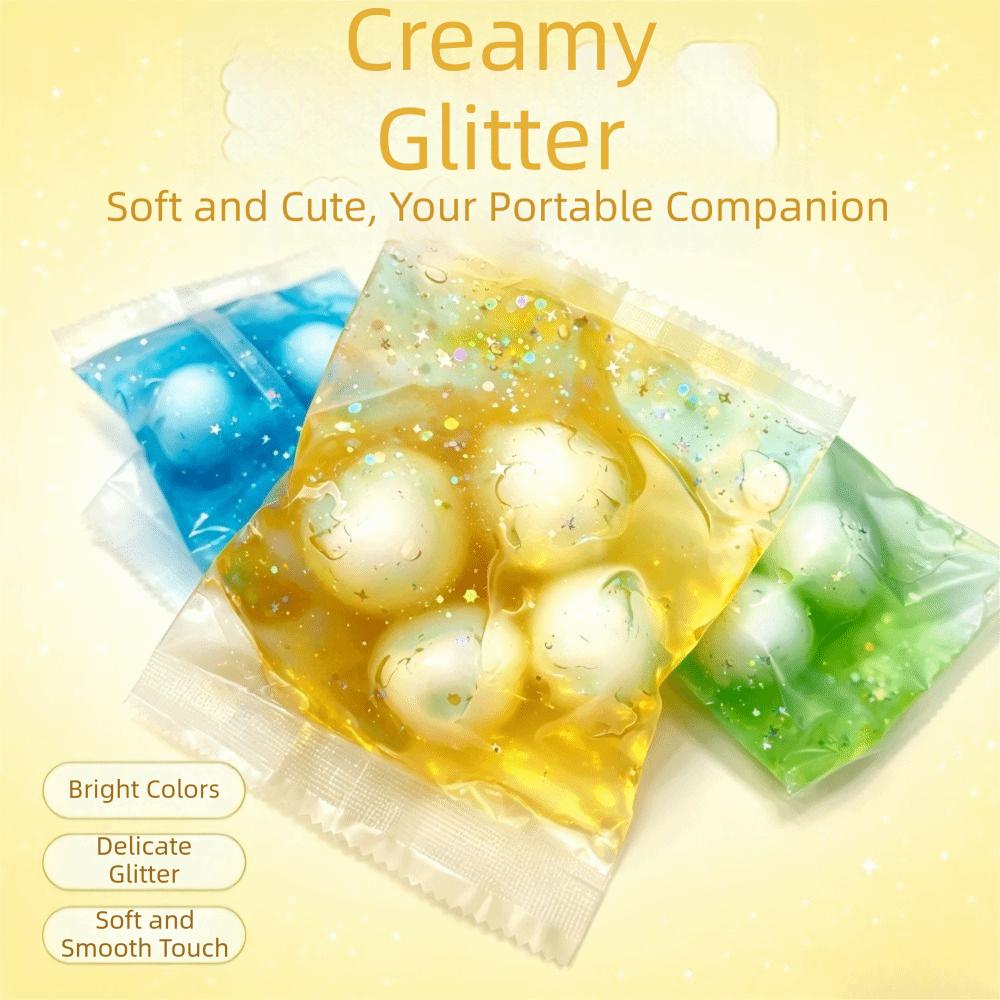 Handmade Sensory Dumpling Squishy 4 Balls Fidget Squeeze Bag Crispy Handmade Ball Desktop Gift