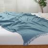 1pc Cotton Gauze Blanket Four Layers of Yarn Tassel Blanket Sofa Leisure Blanket Cotton Single and Double Nap Blanket, Bedroom Decoration Supplies