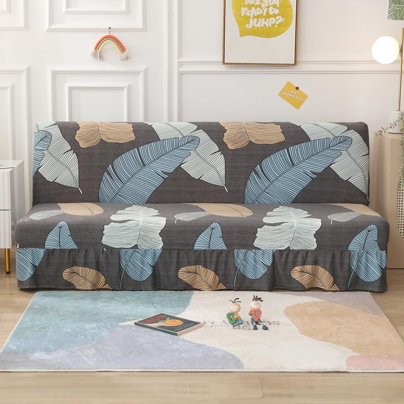 Чехол для футона без подлокотников с юбкой, раскладной, с принтом, чехол для дивана, моющийся, чехол для дивана, защитная пленка для мебели SML