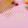 100Pcs Disposable Bamboo Fork Two-Tooth Fruit Fork Catering Household Fruit Fork