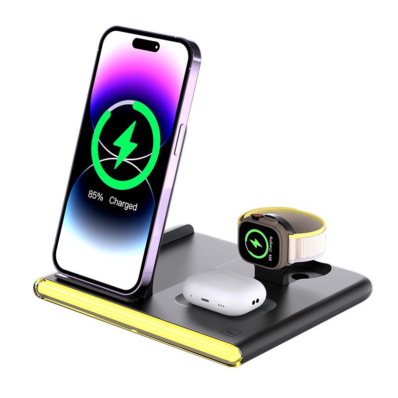 C27 15W Foldable Wireless Charger Magnetic Charging Pad with Ambient Light