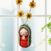 Cute Mary Statue Car Small Resin Car Rearview Mirror Virgin Mary Interior Decoration Charm with Crochet