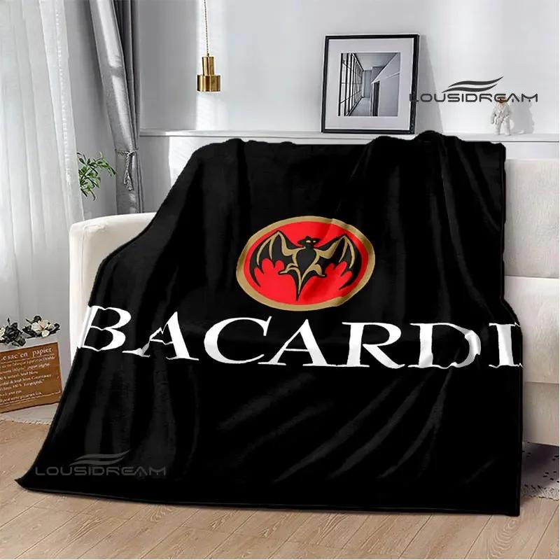Плед с принтом логотипа Bacardi Wine Модный Теплый Красивый Фланелевый Мягкий И Удобный Домашний Дорожный Плед Подарок На День Рождения