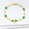Trendy Multicolor Zircon Tulip Flower Bracelet Gold Plated Leaf Vine Chain Bracelet Romantic Wedding Party Zircon for Women