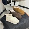 Женские зимние ботинки на толстой подошве, увеличивающие рост, 2025, новые, бархатные, теплые, нескользящие, уродливые, с большим носком, хлопковые ботинки