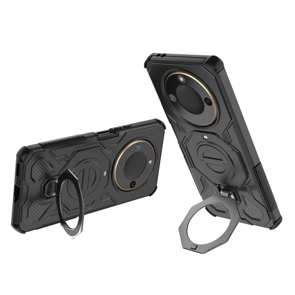 For Honor X60 5G/X9c Smart 5G Magnetic Case Rotating Metal Kickstand Shockproof PC+TPU Phone Back Cover