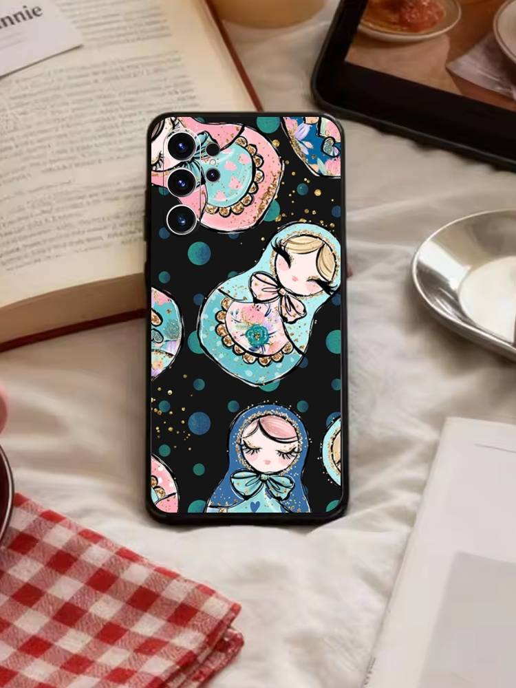 D-Russian Dolls Matryoshka Phone Case For Samsung S26,S25,S24,S23,S22,S21,S20,Plus,Fe,Lite,Others Black Cover