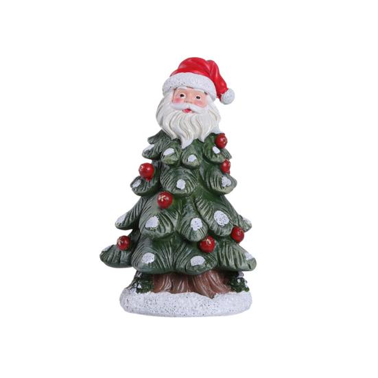 Мини-фигурка рождественской елки, Санта-Клаус, верхушка для рождественской елки, статуэтка из смолы, скульптура для дома и офиса